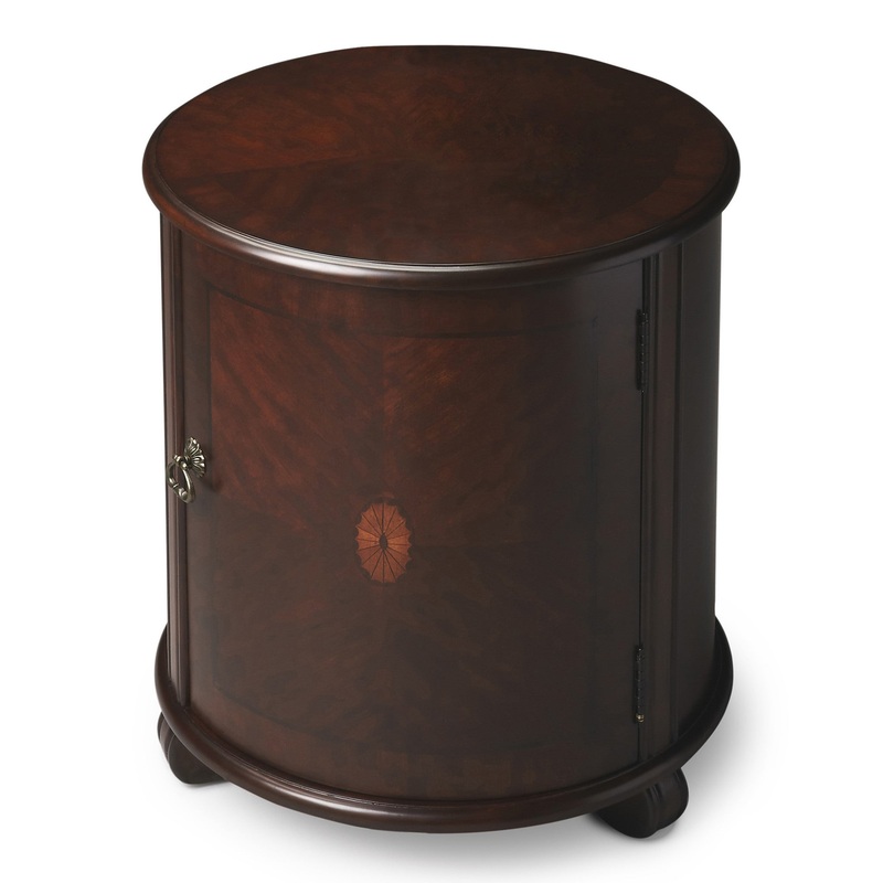 Dark Brown Round End Table By Homeroots