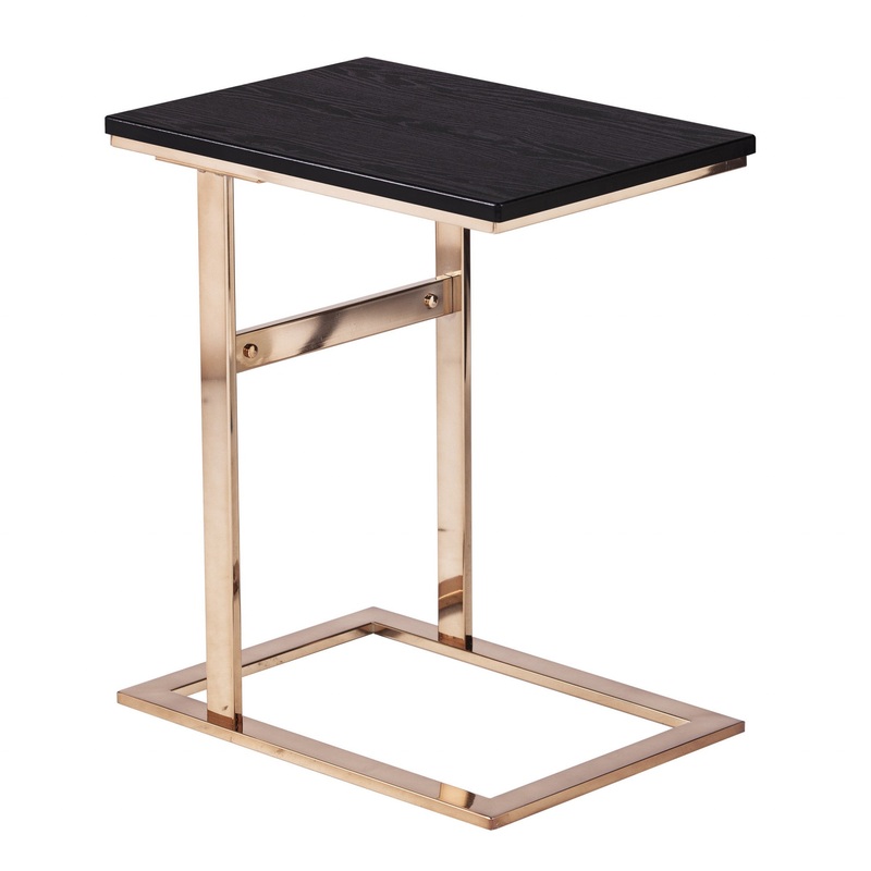 Gold And Black Contemporary Rectangular End Table By Homeroots