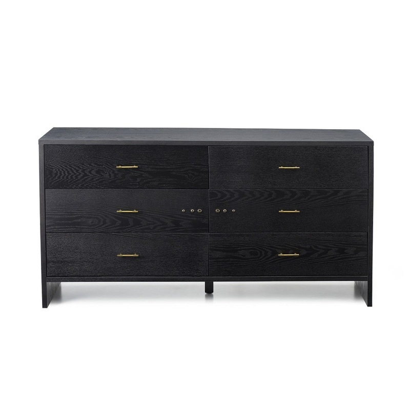 Grey Ash Manufactured Wood Six Drawer Double Dresser By Homeroots