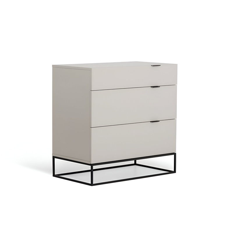 Grey Manufactured Wood Three Drawer Chest By Homeroots