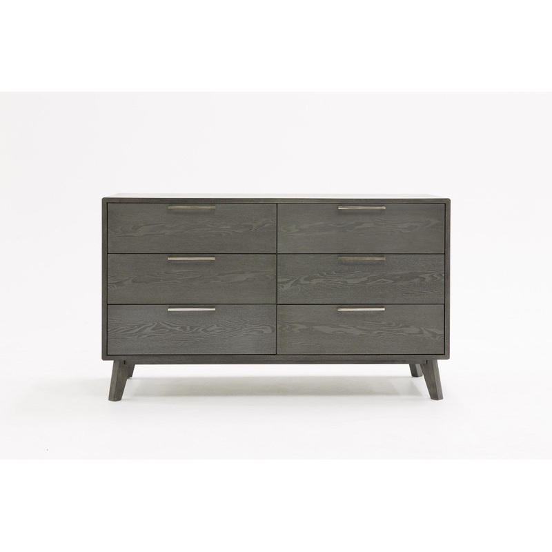 Grey Wash Solid Wood Six Drawer Double Dresser By Homeroots