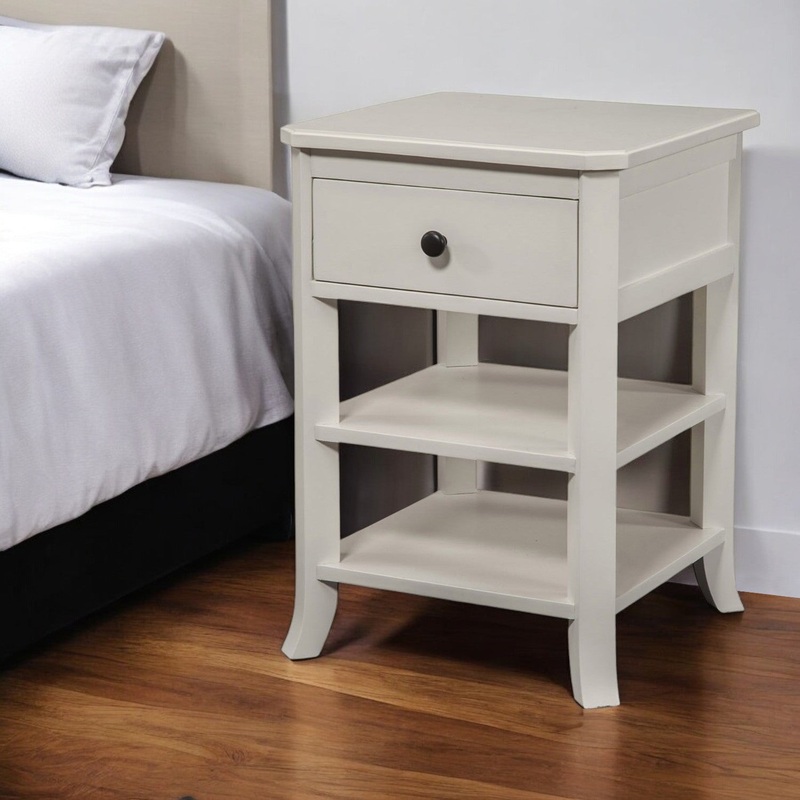 Mahogany White One Drawer Flair Nightstand By Homeroots