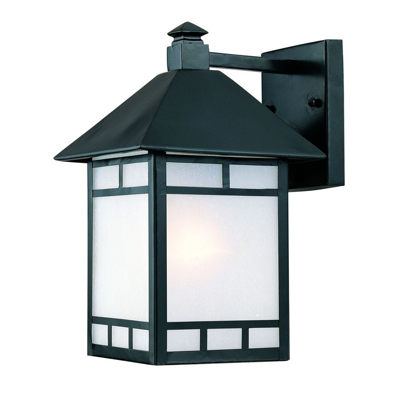 Matte Black Frosted Glass Lantern Wall Light By Homeroots