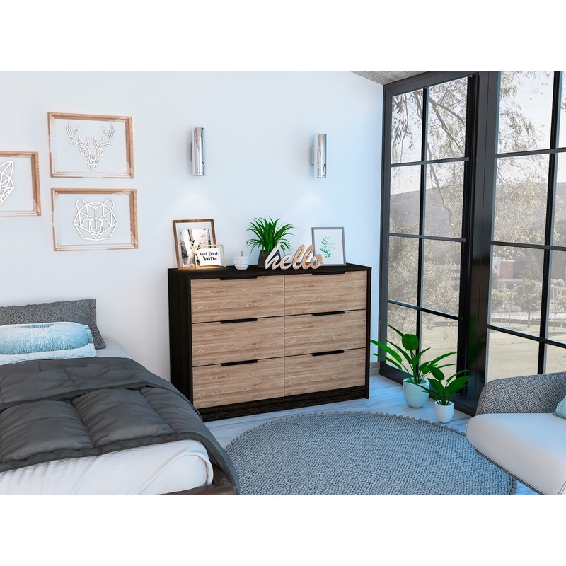 Modern Rustic Black And Natural Dresser By Homeroots