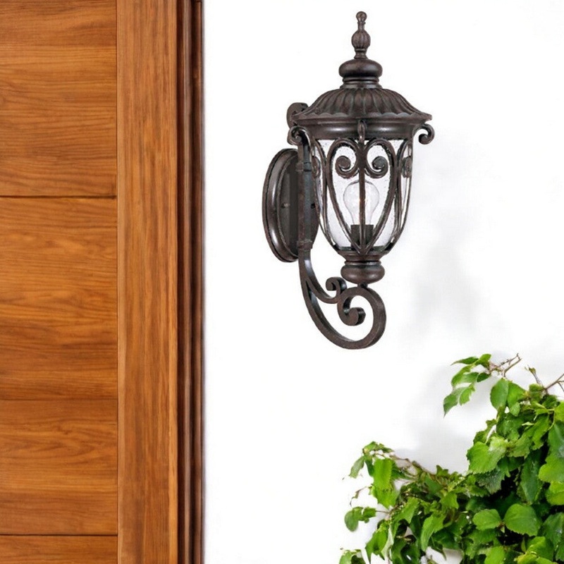 Naples 1-Light Marbelized Mahogany Wall Light By Homeroots
