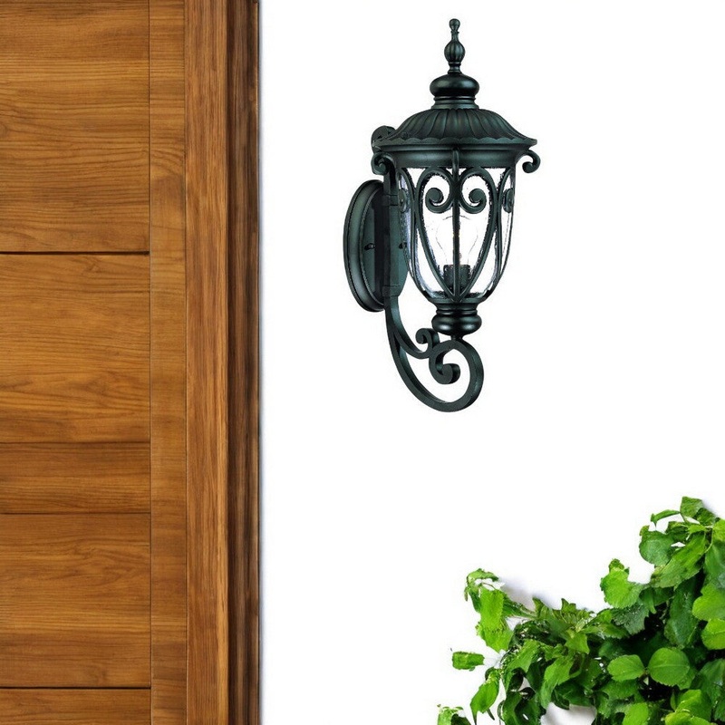 Naples 1-Light Matte Black Wall Light By Homeroots