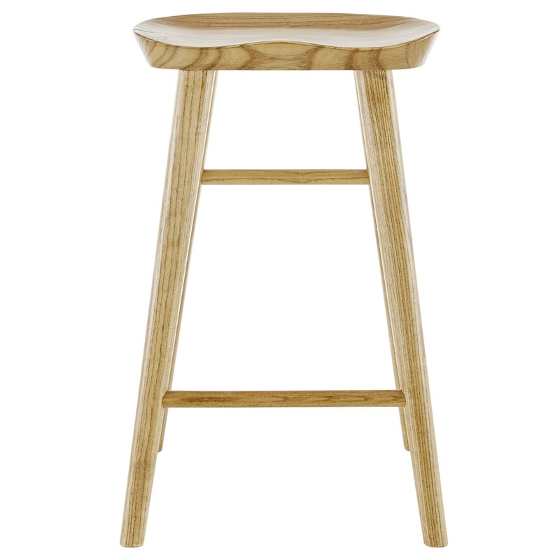 Natural Manufactured Wood Backless Counter Height Bar Chair By Homeroots