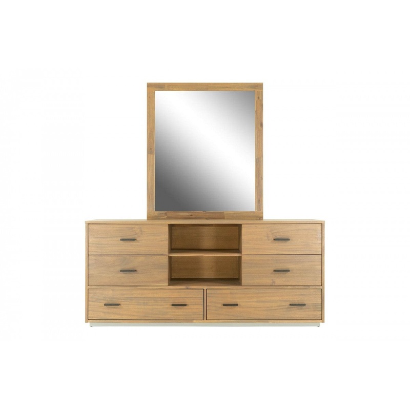 Walnut Six Drawer Combo Dresser By Homeroots