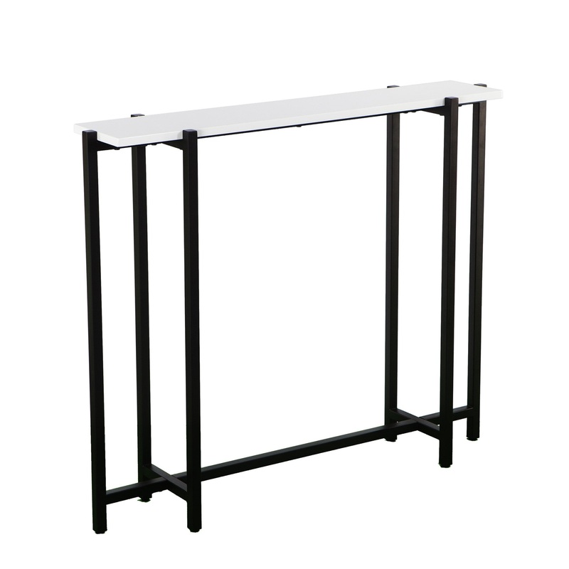 White and Black Frame Console Table By Homeroots