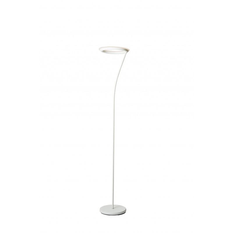 White LED Torchiere Floor Lamp With White By Homeroots