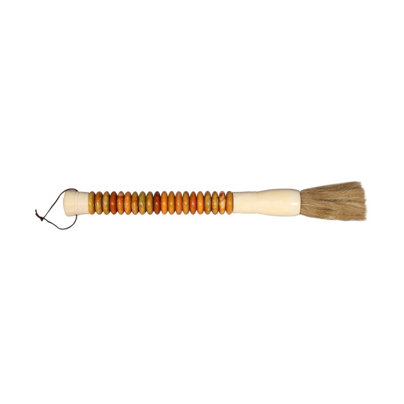 Yellow And Brown Jade Abacus Disc Decorative Calligraphy Brush By Homeroots