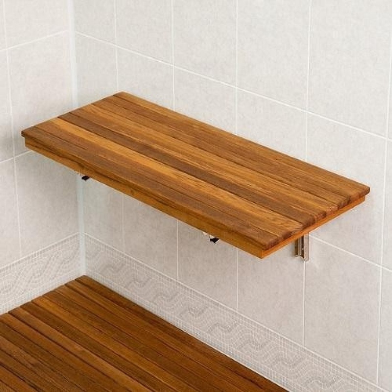 24" Premium Wall Mount Teak Shower Bench By Homeroots