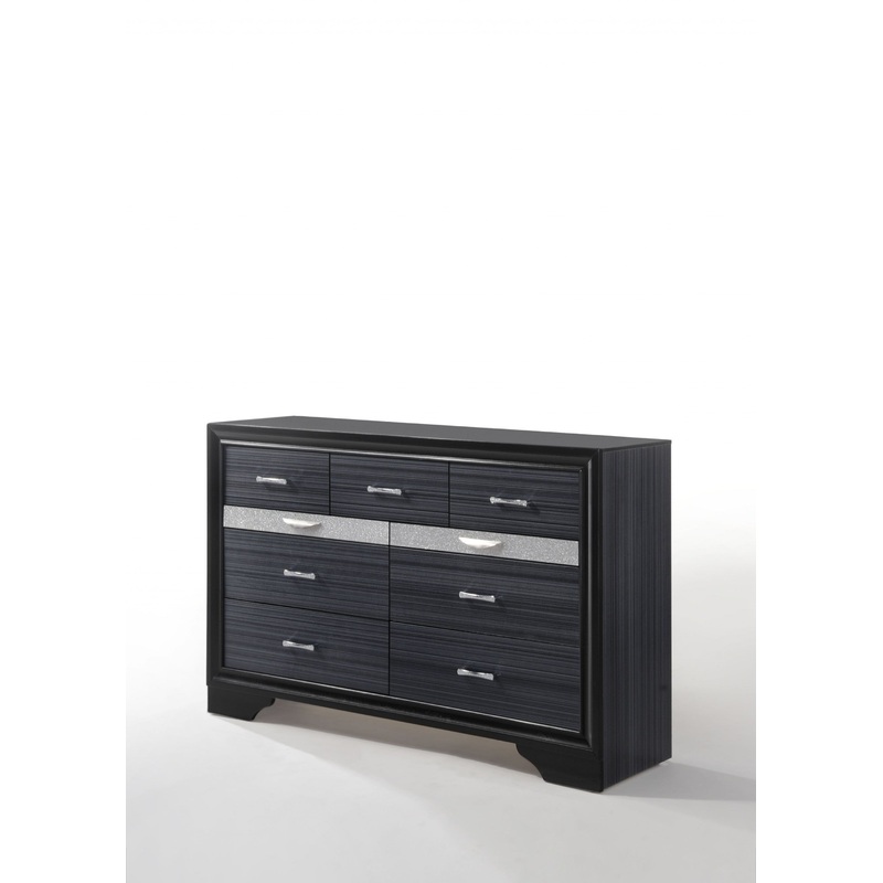 39' Contemporary Black Wood Finish Dresser With 9 Drawers By Homeroots