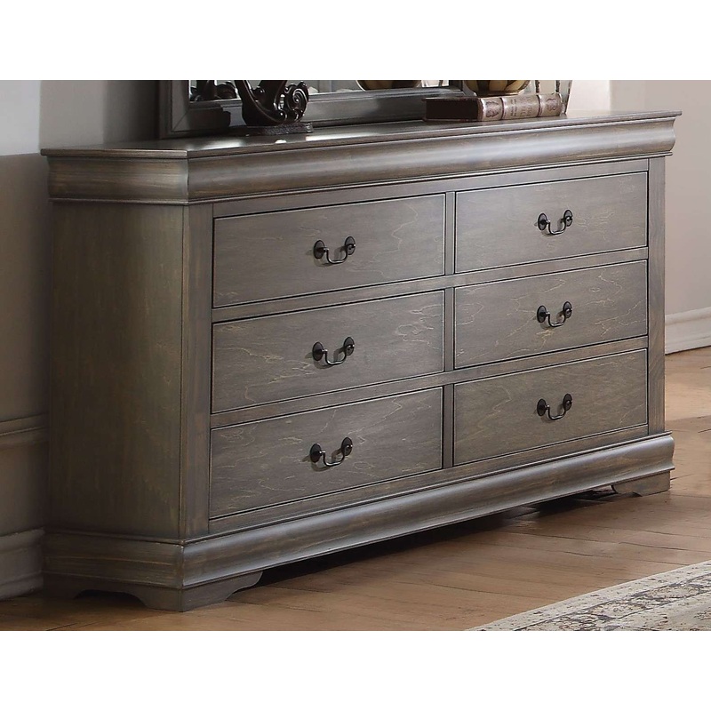 Antique Gray Wood Dresser By Homeroots