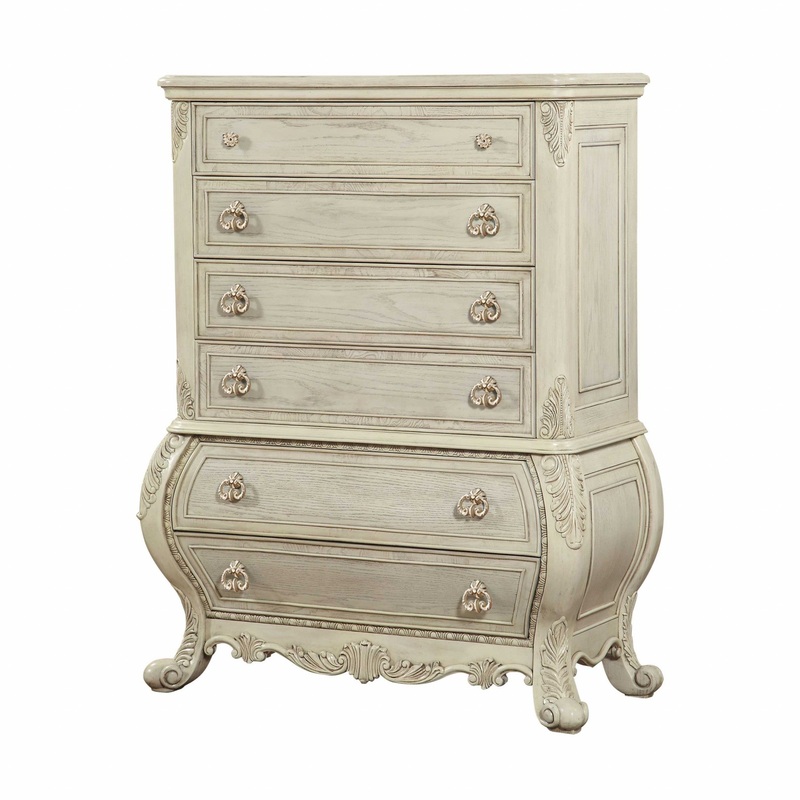 Antique White Wood Chest By Homeroots - 347136