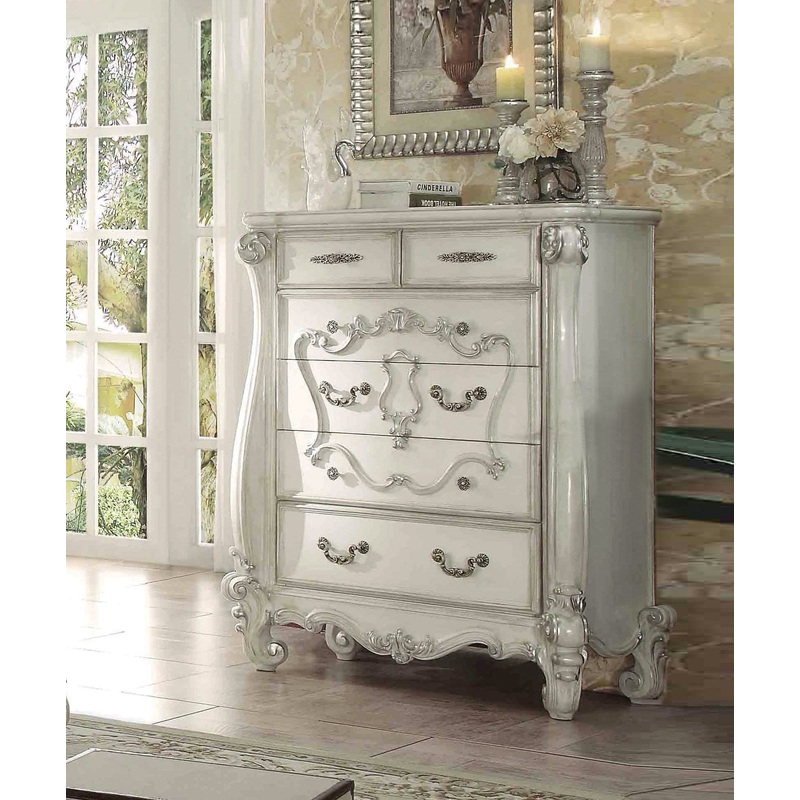 Bone White Wood Chest By Homeroots