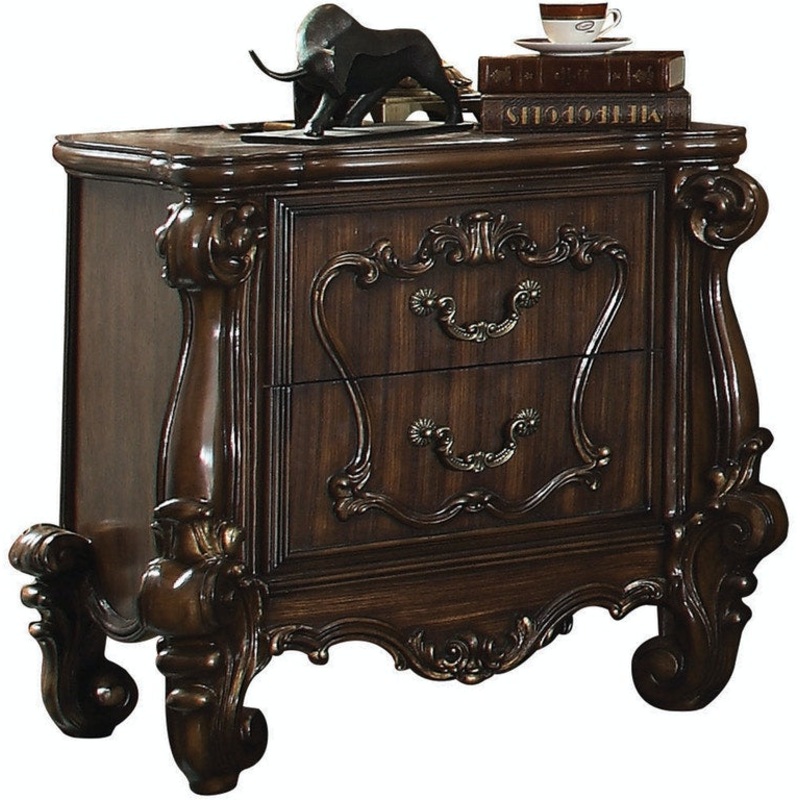 Cherry Oak Wood Nightstand By Homeroots - 374215