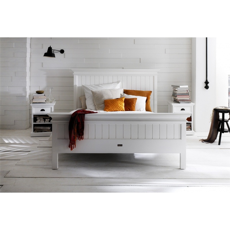 Classic White Panel Queen Size Bed By Homeroots