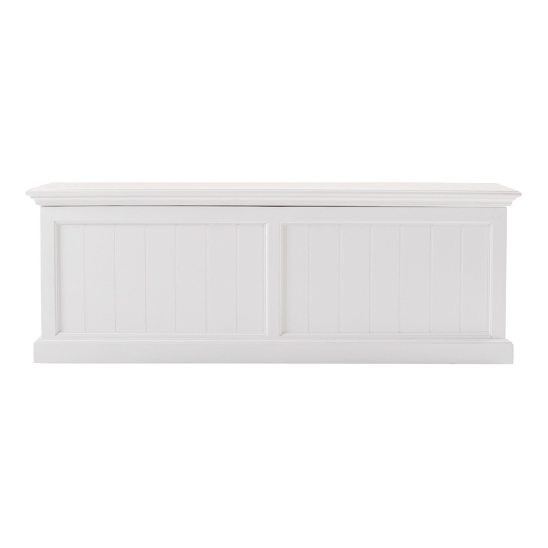 Classic White Paneled Storage Chest By Homeroots