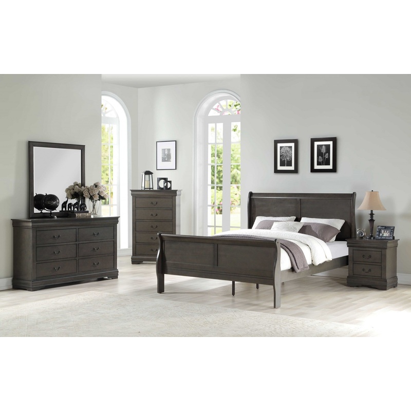 Dark Gray Wood Queen Bed By Homeroots