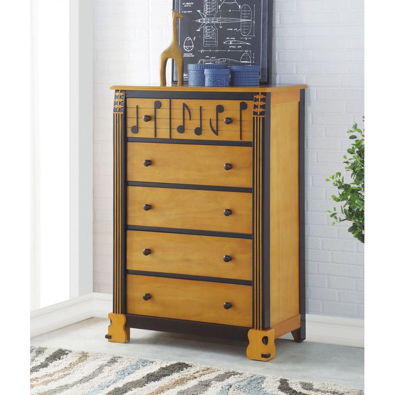 Honey Oak Espresso Wood Chest By Homeroots