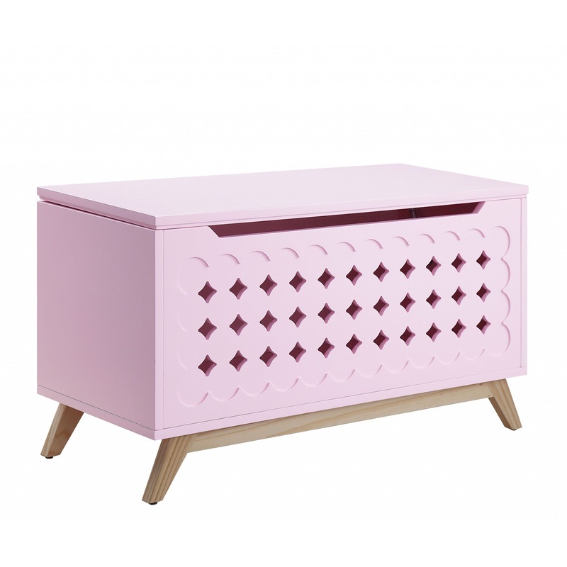 Pink Natural Wood Youth Chest By Homeroots
