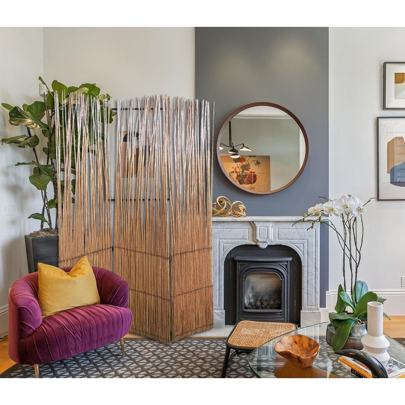 Three Panel Natural Willow Room Divider Screen By Homeroots