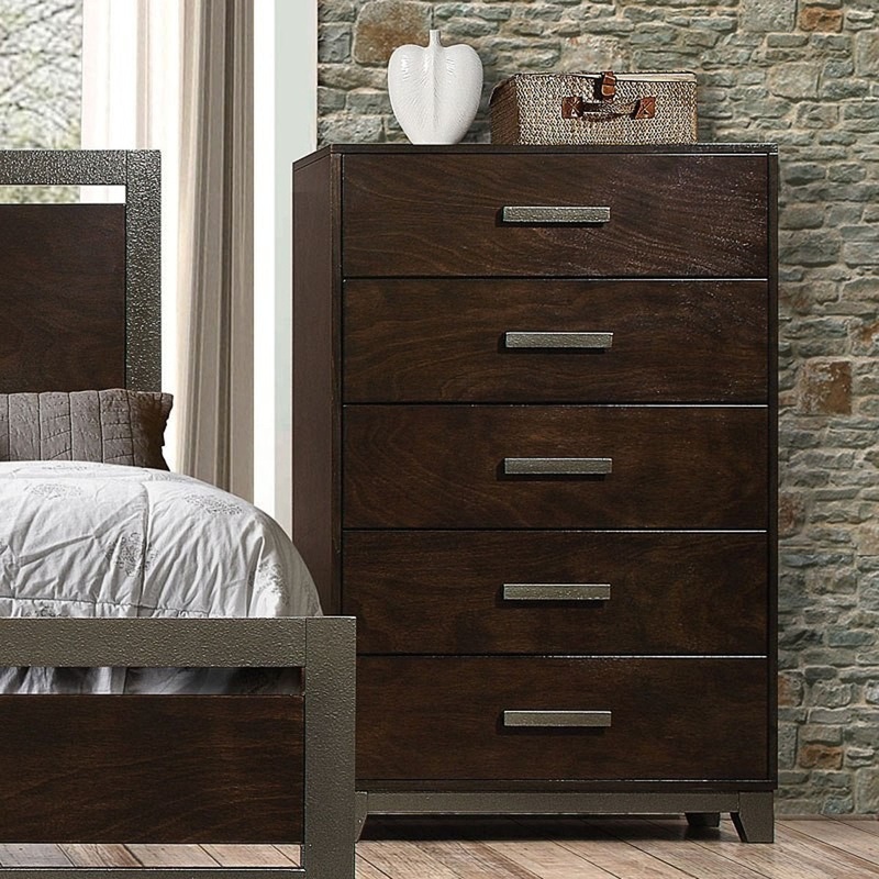 Walnut Wood Chest By Homeroots - 348193