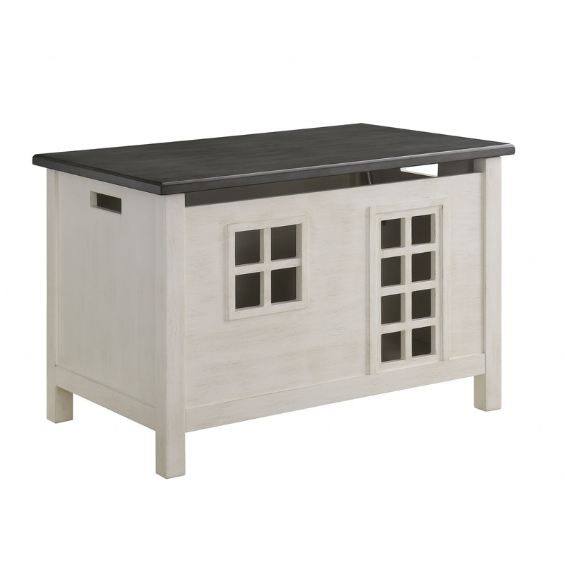 Weathered White Washed Gray Wood Youth Chest By Homeroots