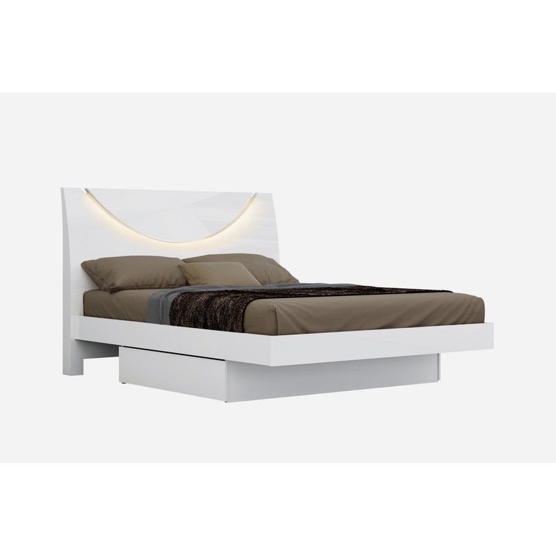 White Eastern King Bed By Homeroots