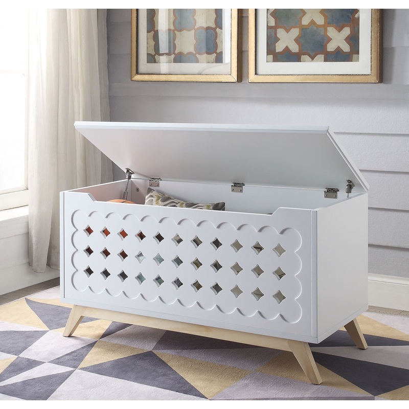 White Natural Wood Youth Chest By Homeroots