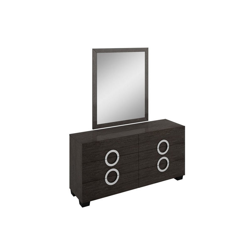 31" Refined Grey High Gloss Dresser By Homeroots