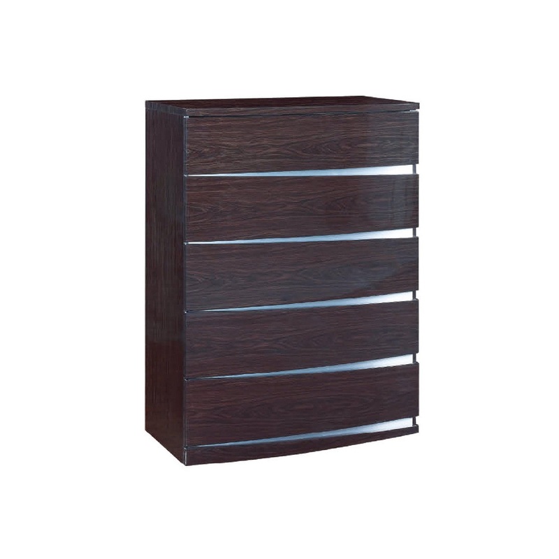 32" Exquisite Wenge High Gloss Chest By Homeroots