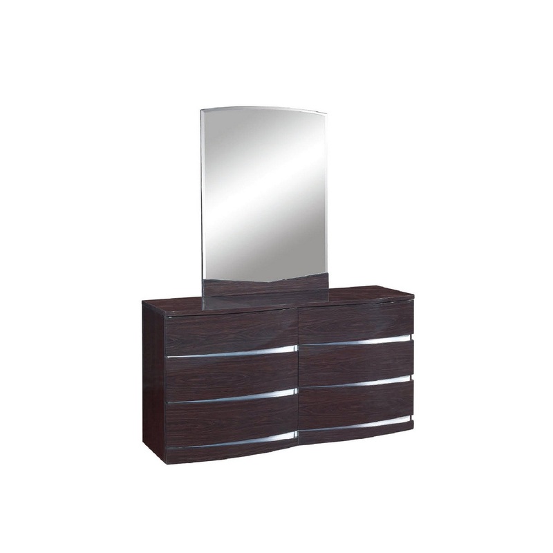 32" Exquisite Wenge High Gloss Dresser By Homeroots