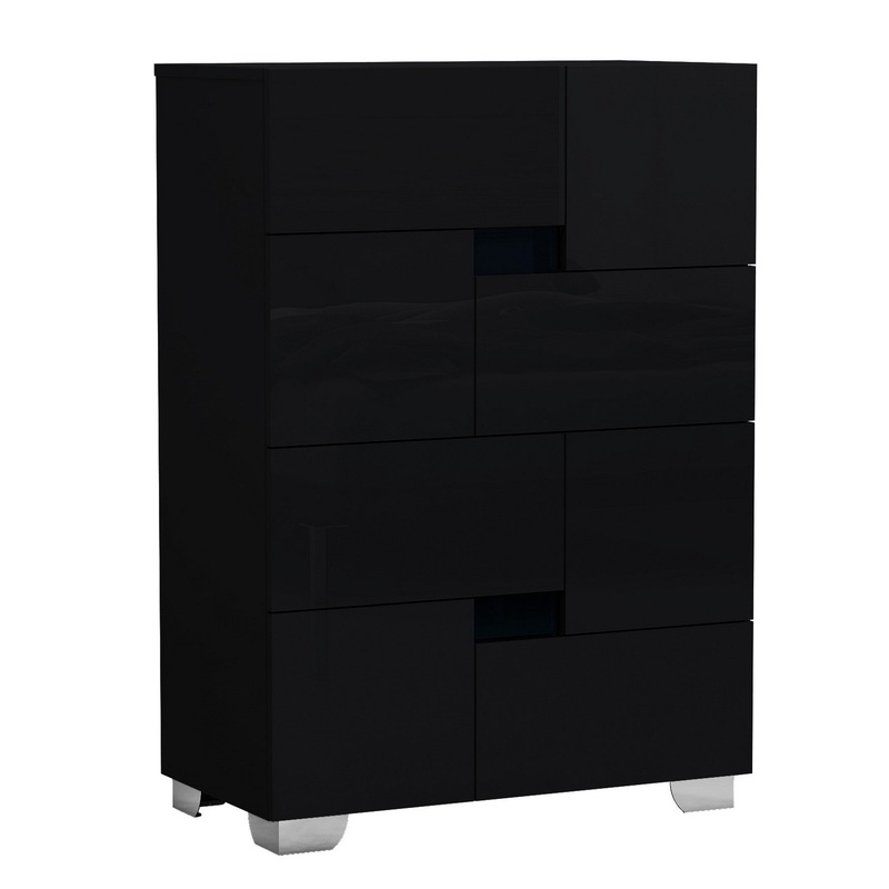 44" Superb Black High Gloss Chest By Homeroots