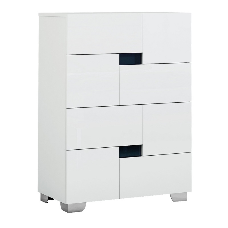 44" Superb White High Gloss Chest By Homeroots