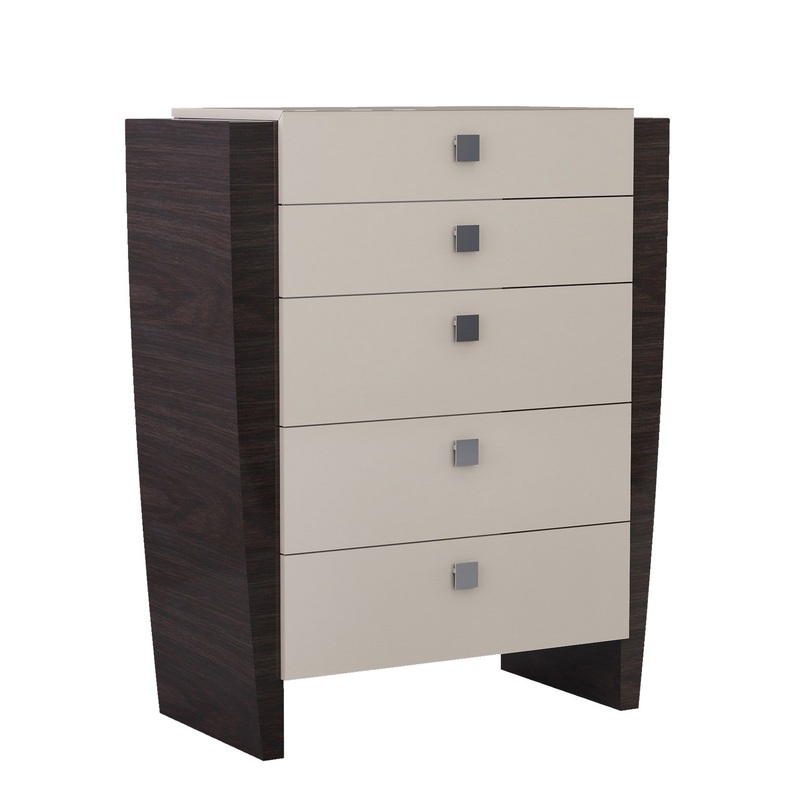 48" Refined Beige High Gloss Chest By Homeroots