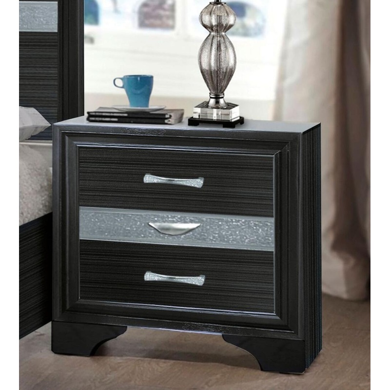 Black And Bling Nightstand By Homeroots