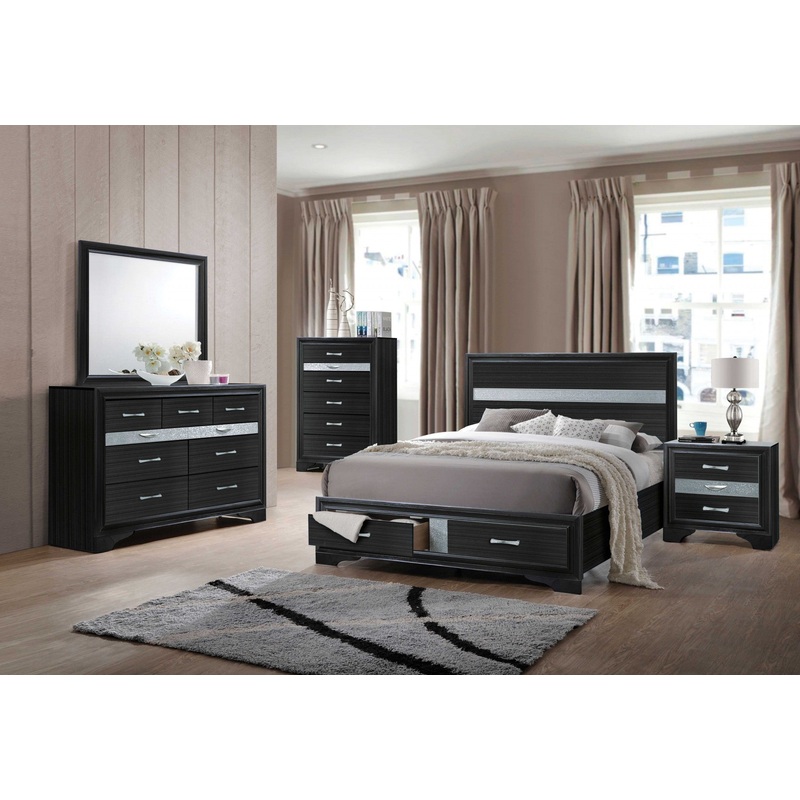 Black Wood Eastern King Bed Wstorage By Homeroots