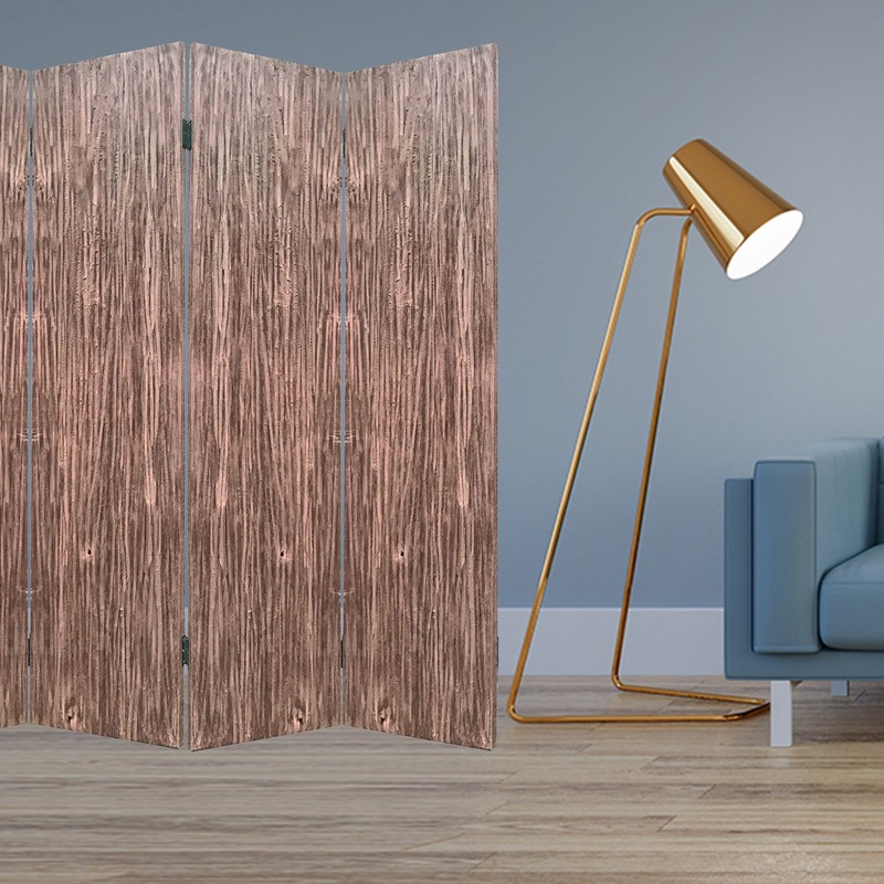 Brown 4 Panles Wood Woodland - Screen By Homeroots