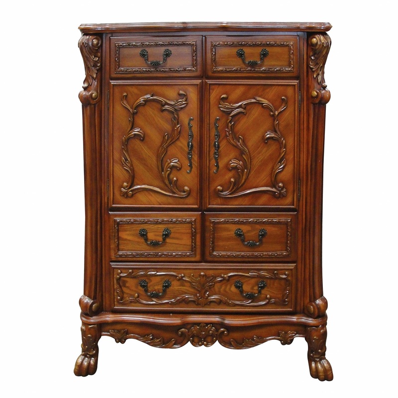 Cherry Oak Wood Poly Resin Chest By Homeroots