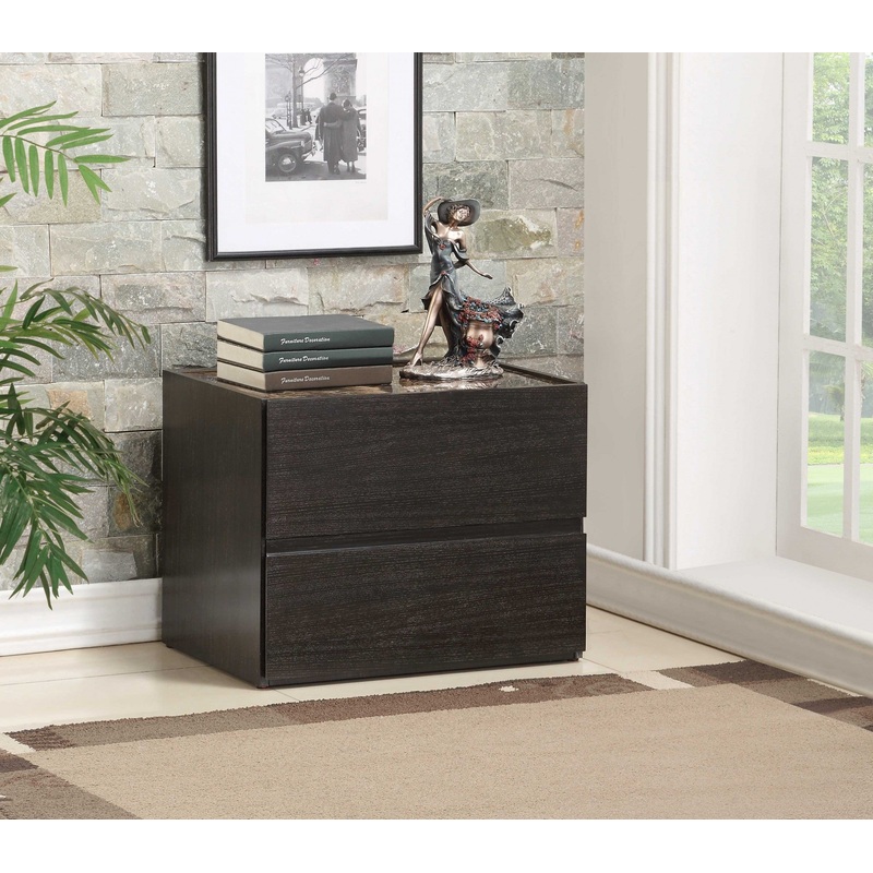 Dark Expresso Mdf Nightstand By Homeroots