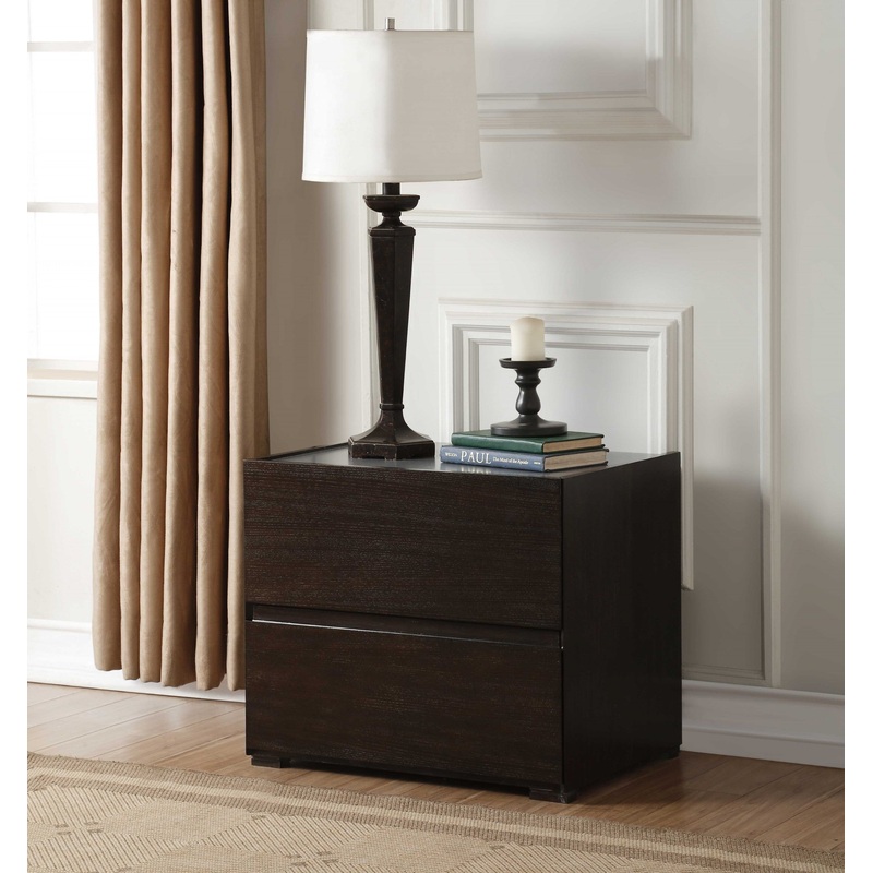 Dark Grey And Light Epresso Mdf Nightstand By Homeroots