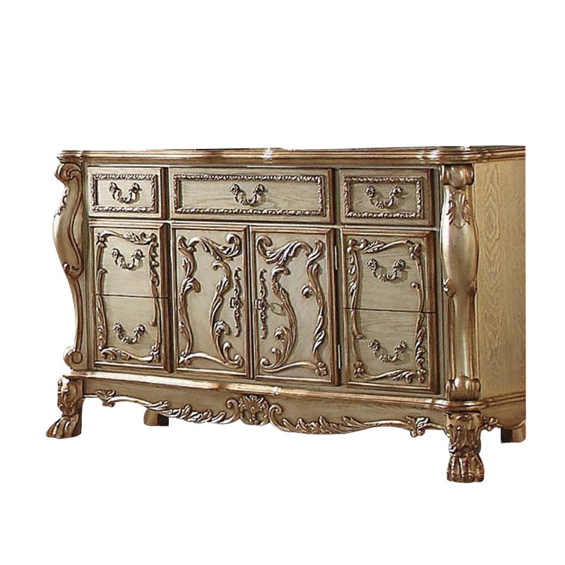 Gold Patina Bone Wood Poly Resin Dresserserver By Homeroots