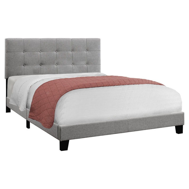 Grey Linen - Queen Size Bed By Homeroots