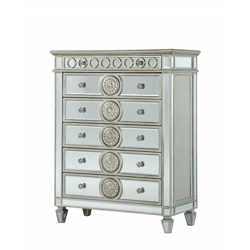 Mirrored Wood Chest By Homeroots