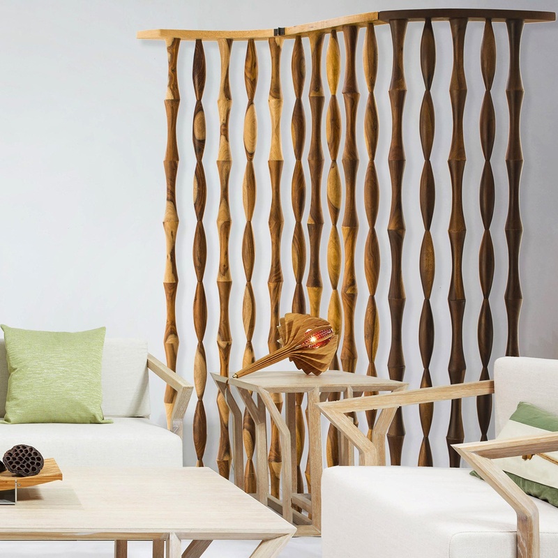 Natural Brown Wood Screen By Homeroots