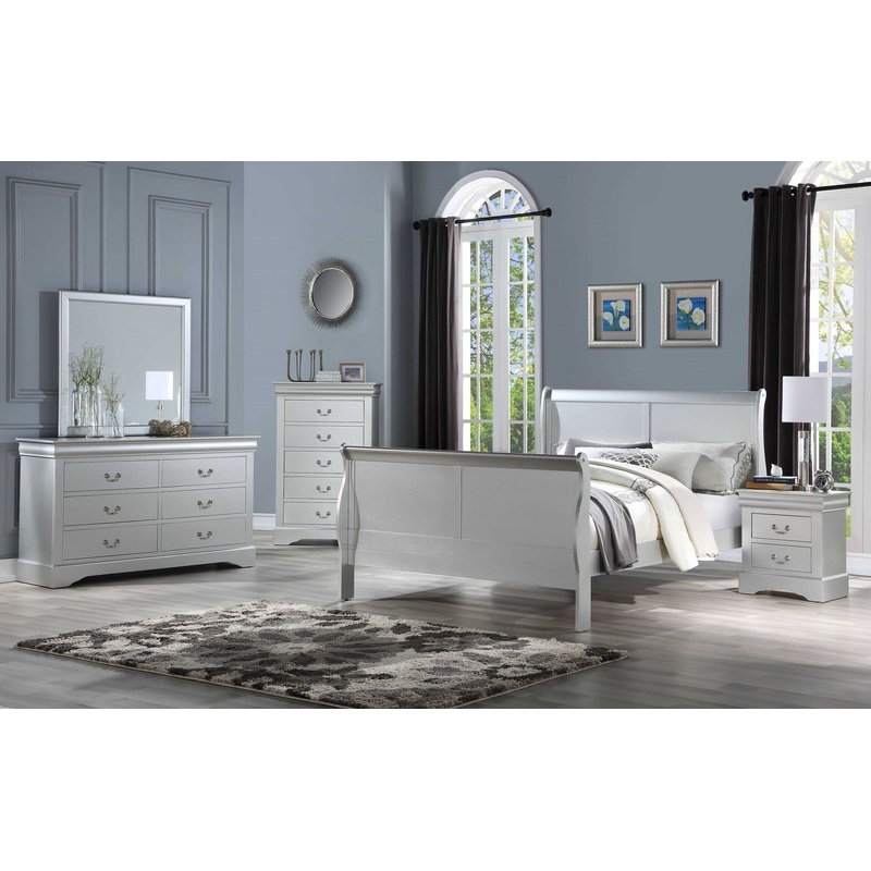 Platinum Wood Eastern King Bed By Homeroots