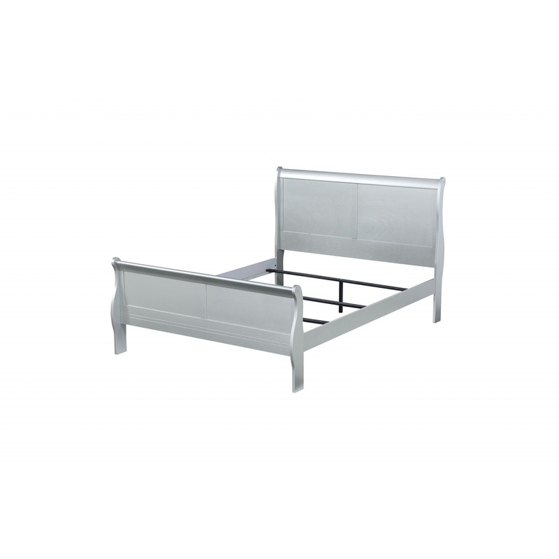 Platinum Wood Queen Bed By Homeroots - 347110