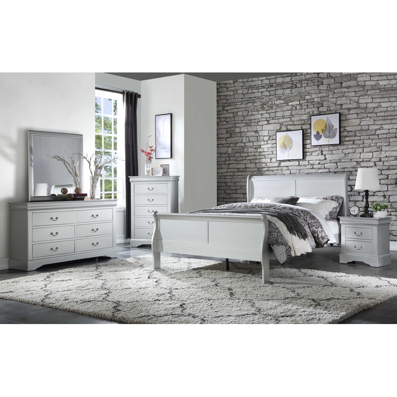 Platinum Wood Twin Bed By Homeroots - 347115